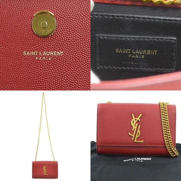 SAINT LAURENT Red Leather Shoulder Bag - Picture 5 of 5